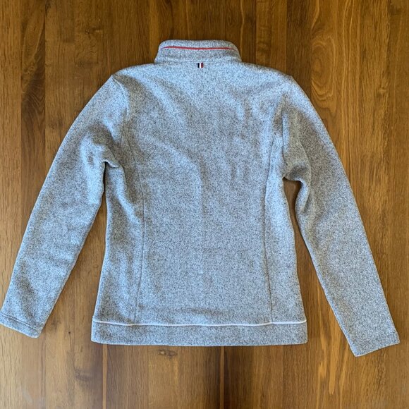 EIDER Fleece Pullover Top Womens Small S Red Gray 1/4 Zip Winter Better Sweater - Picture 2 of 8